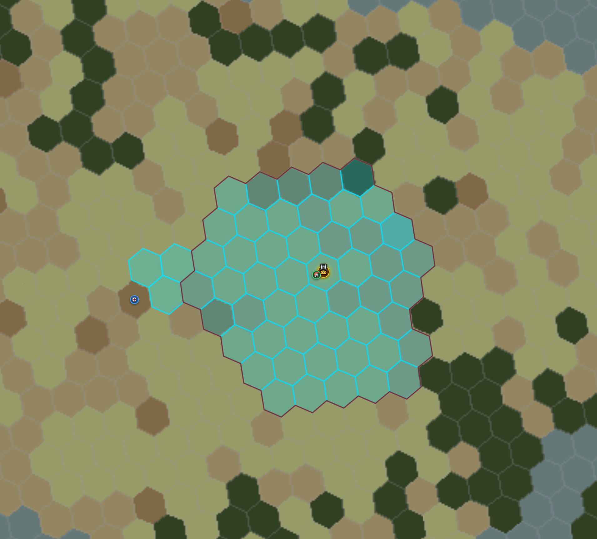 Vista hexagonal del mapa
